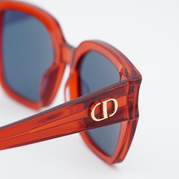Dior DIORGLOW S1I 35B0 Sunglasses Red Square Frame, Blue Lenses main image 8